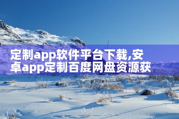 定制app软件平台下载