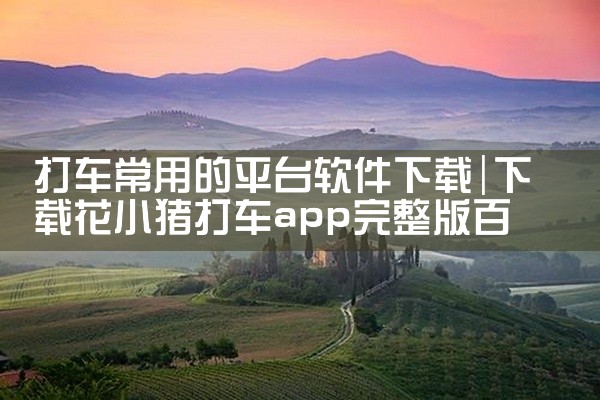 打车常用的平台软件下载